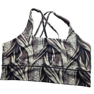 Womens CVG iron scale Print Cross Back Sports Bra Large CVG Polyester Spandex